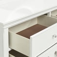 thumbnail image 4 of Finely Designed Wooden Dresser With 6 Drawers, White, 4 of 11