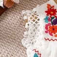 thumbnail image 5 of Ruyang Toddler Girls Mexican Embroidered Dresses Pleated Lace Trim Square Neck Dresses Summer Breathable Cute Sundress, 5 of 10