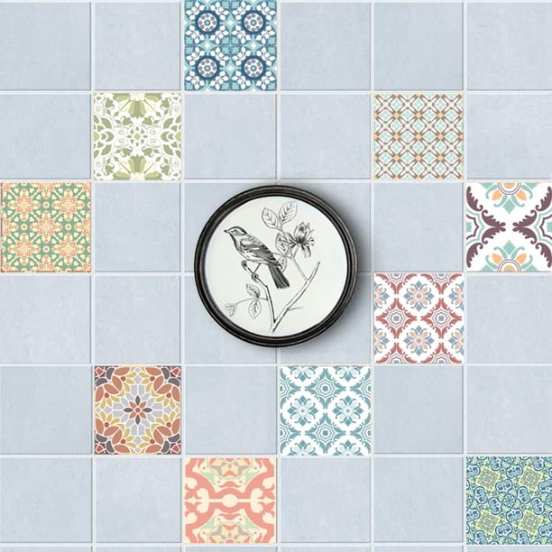 20 Piezas Impermeable Mosaico Etiqueta de DIY Decoración de para hogar , # 3 15x15cm Soledad Mosaico de azulejos de pared pegatinas