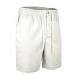 thumbnail image 3 of Men's Casual Summer Shorts Lightweight Breathable Classic Fit Elastic Waist Drawstring with Button Detail and Side Pockets for Lounge Beach Vacation Golf Everyday Wear, 3 of 6