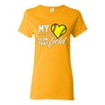 thumbnail image 1 of Wild Bobby, My Heart Is On That Tennis Field, Sports, Women Graphic Tee, Gold, X-Large, 1 of 4