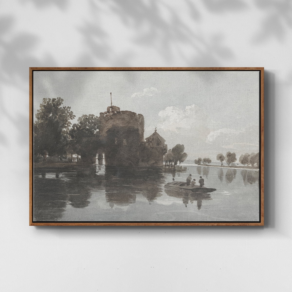 Vintage Landscape-CCCXLIV By Wexford Home Framed in Walnut Wood Gallery Wrapped Canvas 27 in. x 41 in.
