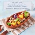 thumbnail image 2 of CRYSTALIA Handmade Clay Cooking Pan, Roaster Natural Ceramic Pan for Sausage Fish, Turkish Terracotta Bowl, Glazed Interior Clay Food Serving Dish, 2 of 8