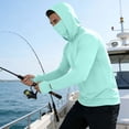 thumbnail image 4 of Big & Tall Men's UPF 50+ Sun Protection Long Sleeve Hoodie with Face Mask Raglan Quick Dry Performance Shirt for Fishing Hiking Muscle Athletic Rash Guard with Thumbholes, 4 of 8