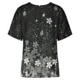 thumbnail image 5 of USSUMA Womens Tops Casual Women Classic Summer Floral Print Short Sleeve Plus Tunics Loose Tunic Tops Flowy Blouses Shirt Ladies Tops Trendy, 5 of 8