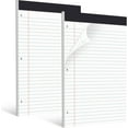 thumbnail image 1 of duomi-2 Pack Legal Pads 8.5 x 11 White Wide Ruled Notepads Perforated Writing Pads, 30 Sheets Per Notepad, 3-Hole Punched Paper, Writing Note Pads for School, Home, Office, Business, 1 of 4