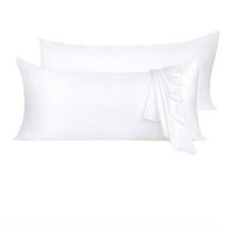Unique Bargains 2 Pack Silky Satin Body Pillow Cases White 21" x 72"