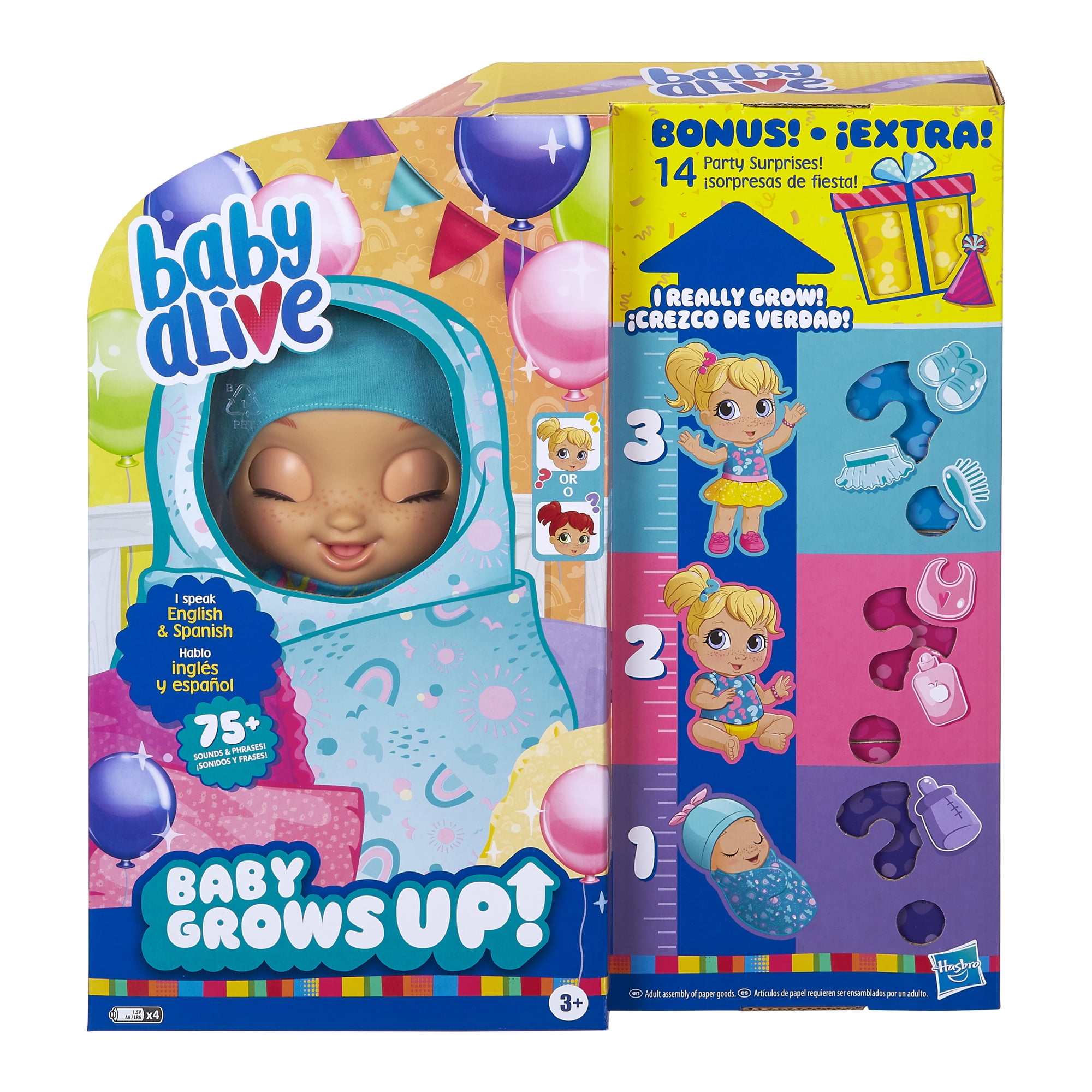 Hasbro Baby Alive Baby Grows Up Doll with Accessories Multicolored for sale online
