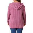 thumbnail image 4 of DARING DIVA Women's Plus Size Fashion Hoodie Lightweight Drawstring Sweatshirts 1X Pink, 4 of 6