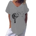 thumbnail image 1 of Pompotops Mode T-shirt Blouse pour Femmes à Imprimé à Manches Courtes Ample à Col Rond, 1 of 6