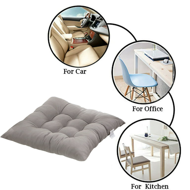 Taicanon Square Chair Cushion Seat Pad,Thicken Tufted Chair Cushion,Detachable  Tatami Floor Cushion,Soft for Home Office Dorm White 40x40cm(Blue) 