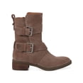thumbnail image 2 of GENTLE SOULS KENNETH COLE Womens Brown Pull Tab Cushioned Buckle Accent Best Double Buckle Round Toe Block Heel Zip-Up Leather Boots Shoes 10 M, 2 of 4