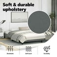 thumbnail image 4 of vidaXL King Bed Frame, Fabric Upholstered Platform Bed Frame, Dark Gray, No Mattress, 4 of 9