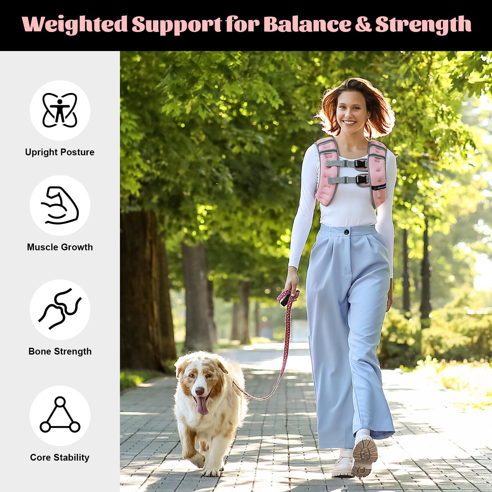 Pink 15 lb Weighted Vest for Workout Running Walking