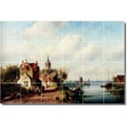 thumbnail image 1 of Ceramic Tile Mural-Charles Leickert Village Painting 12. 25.5" w x 17" h using (24) 4.25 x 4.25 ceramic tiles, 1 of 3