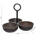thumbnail image 3 of IH Casa Decor Gray Acacia Wood With Riveted Gunmetal 3 Section Server, 3 of 5