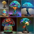 thumbnail image 3 of Mushroom Lamp - Colorful Painting Mushroom Table Lamp, New Resin Plant Series Table Lamp,Vintage Mushroom Decorations Light for Bedrooms Living Room H, 3 of 6
