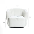 thumbnail image 2 of LuxenHome Modern Upholstered Ivory Boucle Swivel Barrel Accent Chair, 2 of 9
