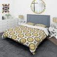 thumbnail image 3 of Designart 'Gold and browne pattern with gradient vintage circles' Mid-Century Modern Duvet Cover Set, 3 of 4