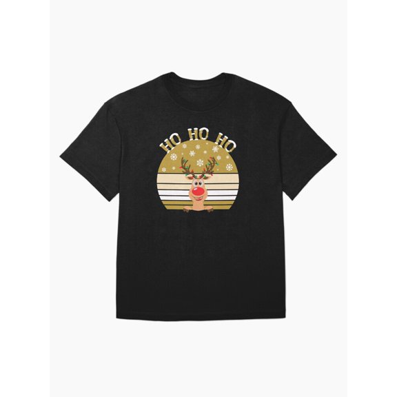 Merry Christmas Ho Ho Ho Vintage Retro Festive Holiday Oversized Unisex T-Shirt up to Size 5XL