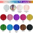 thumbnail image 7 of 12 pcs Hair Tinsel With Clips, Champagne Hair Tinsel Clips, 𝐓𝐢𝐧𝐬𝐞𝐥 Hair Extensions Clip In Champagnes, 23 Inch Glitter Hair Extensions, Fairy Hairs Kit,  (12*pcs Champagne,kkl), 7 of 7