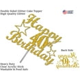 thumbnail image 2 of 40 Birthday Cake Topper Gold Glitter, Party Decoration Ideas, Sturdy Doubled Sided Glitter, Acrylic Stick. Made in USA (40th), 2 of 5