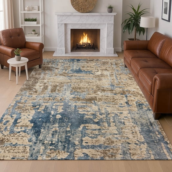 Addison Rugs Chantille Indoor/Outdoor Transitional Abstract Brown Machine Washable Rectangle Rug, 10' x 14'