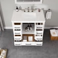 thumbnail image 6 of Eviva Hampton 36 in. White Single Sink Bath Vanity with Carrara Quartz Top and Undermount Porcelain Sink, 6 of 11