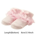 thumbnail image 2 of PINQI Clearance Baby Lace-Trim Ankle Socks Delicate Cotton Baby Socks with Bow (Soft Breathable Fabric Ideal for ) Non-Slip Dress Socks 0 to 6 Months ﻿, 2 of 6