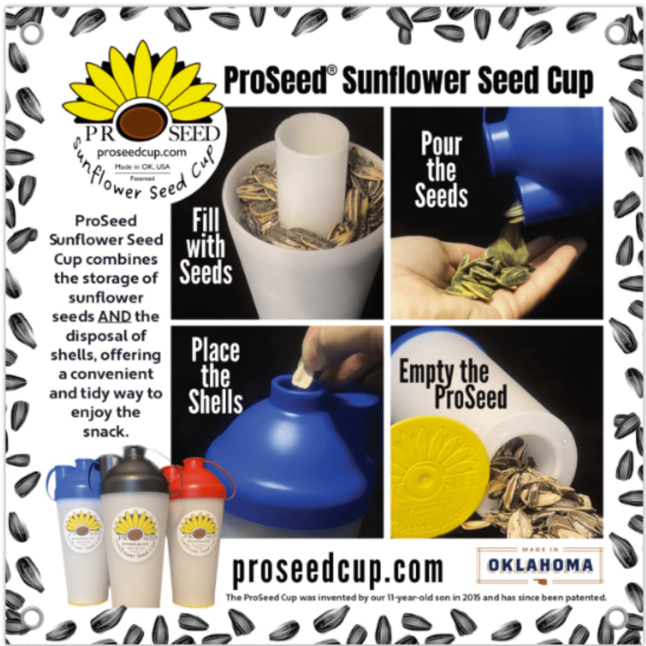 Black ProSeed® Sunflower Seed Snack Cup