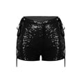 thumbnail image 3 of Gureui Women Shorts, Low Waist Glitter Sequined Lacing Slim Fit Summer Party Bar Clubwear, 3 of 8
