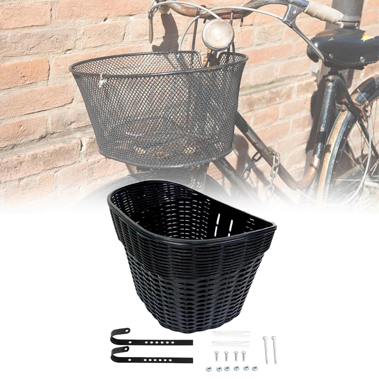 DimyFew Bicycle Basket for The Front, Luggage Carrier Basket for Excursions And Shopping black