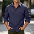thumbnail image 2 of Kezqiaxn Mens Button Down Shirt Quick Drying Long Sleeve Breathable Work Shirts with Pockets Plus Size Fashion Mens Clothes, 2 of 9