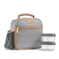 thumbnail image 1 of Fit + Fresh Townsend Lunch Bag Kit with Containers, Grey Thin Stripe, 1 of 3