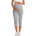thumbnail image 4 of Only Moment Ladies Long Shorts Blended Fabric High Waisted Stretch Ankle Pants for Women Business Casual Travel Athletic Work Womens Yoga Shorts Grey,M, 4 of 5