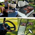thumbnail image 7 of XYZCANDO Highland Cow 4 Piece Golf Cart Seat Covers American Flag Golf Cart Steering Wheel Covers Golf Cart Flag USA Flag Golf Cart Accessories Golf Cart Wheel Cover Decoration Banner Black, 7 of 7