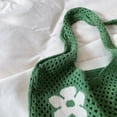 thumbnail image 3 of 7621 Bolso Hobo Versátil Punto Flores Gran Capacidad Bolso Tejido Bolso Hombro Hueco Malla (verde) Verde, 3 of 9