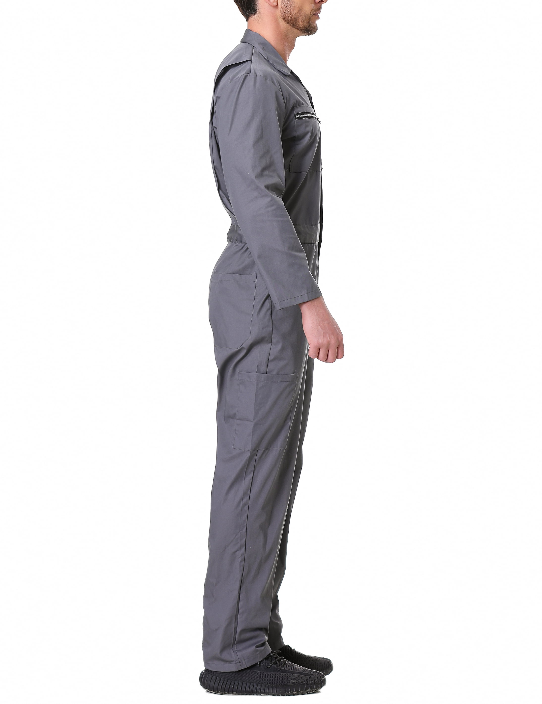 Toptie Men's Long Sleeve Coverall Action Back Coverall with Zipper