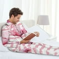 thumbnail image 6 of Hirioo Flamingo for Men's Pajama Sets 2 Piece Pjs Men's Long-Sleeved Pajama Set Button Down Sleepwear,S-XXL-Small, 6 of 7