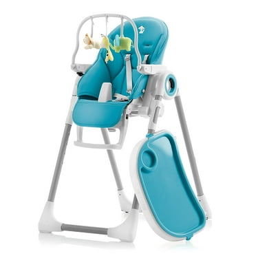 Sweety Fox High Chair, Height Adjustable, Foldable Highchair for Babies & Toddlers, Removeable Tray, Blue