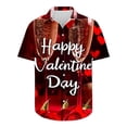 thumbnail image 5 of Men's Valentine's Day T-Shirt Love Printed Short Sleeved Lapel Shirt,Valentine's Day Gift for Him Multicolor, 5 of 5