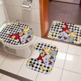 thumbnail image 4 of Gnomes Daisy Bath Mat 3 Piece Bathroom Rug Set, Retro Farmhouse Floral Black Buffalo Plaid Non Slip Bath Rug Contour Mat and Toilet Lid Cover, Absorbent Shower Mats Soft Bath Rugs and Mats Sets, 4 of 8