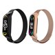 thumbnail image 1 of Juego de 2 correas magnéticas metálicas para Mi Band 7, 6, 5, 4 y 3, correas de reloj inteligentes ajustables de acero inoxidable para mujer, hombre, deporte y trabajo, 1 of 7