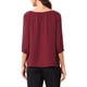 thumbnail image 3 of Camisas de trabajo INSPIRE CHIC para mujeres, blusas casuales elegantes de media manga con cuello redondo en color rojo vino, 3 of 5