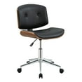 thumbnail image 1 of Chaise de bureau Camila d'ACME, polyuréthane noir et noyer, 1 of 1