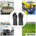 thumbnail image 4 of Guantes industriales de goma, guantes resistentes para ácidos y alcalinos de larga duración, guantes químicos, guantes de protección química de 35 cm, color negro, 4 of 5