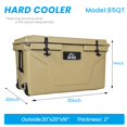 thumbnail image 6 of 85 Quart Rotomolded Cooler for Camping, Khaki Insulated Ice Chest with 6-Day Ice Retention, Wheels & Rope Handles, Hard Cooler for Fishing, Job Site & Off-Grid - Insulated Ice Chest with Wheels, 6 of 11