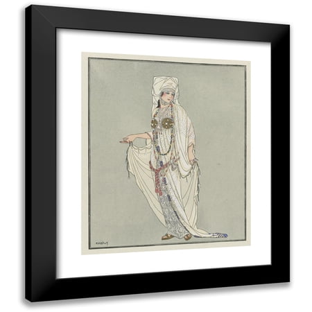 Fabius 12x14 Black Modern Framed Museum Art Print Titled - Sophonisbe; Worth Costume Project for Ms. Bartet (1914)