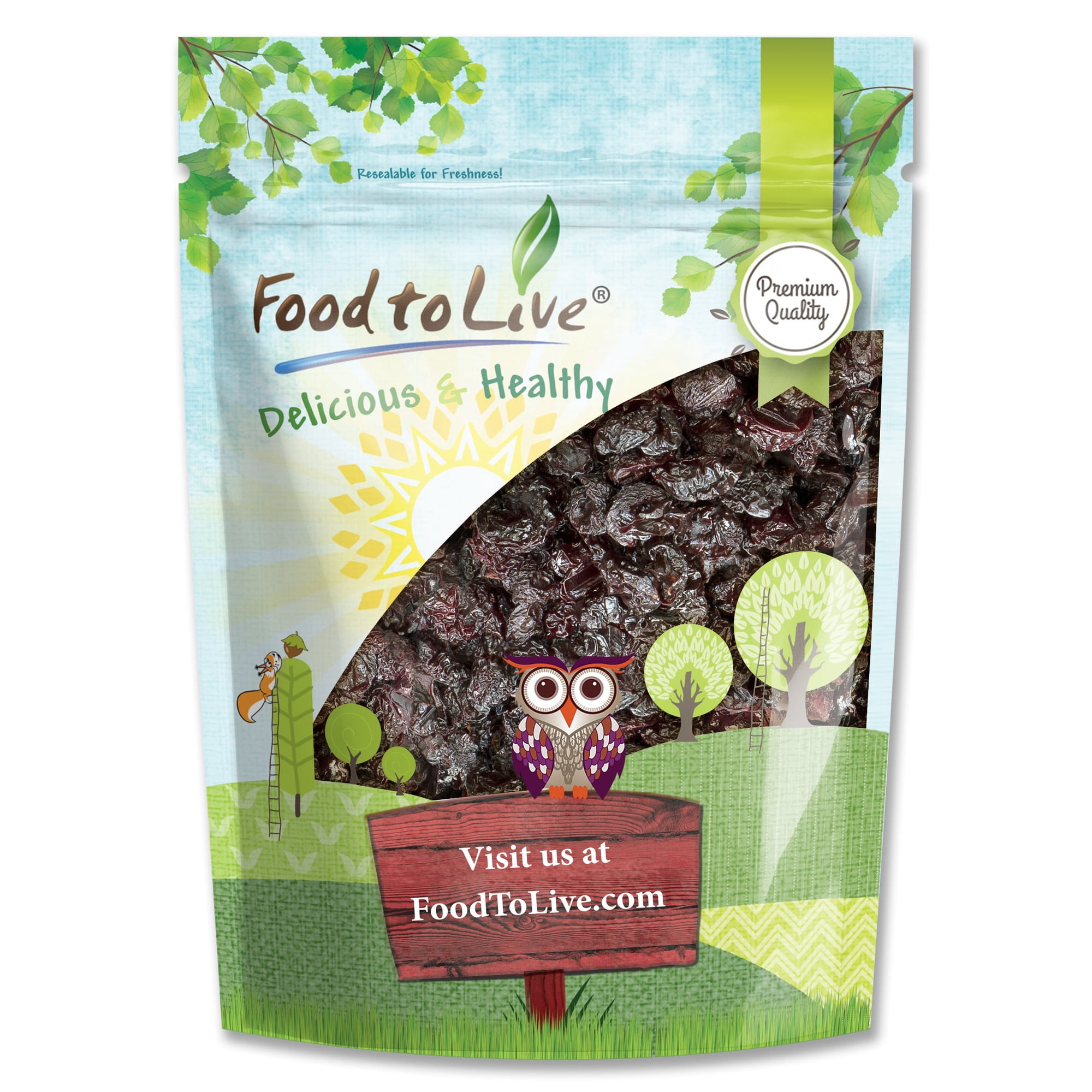 Dried Sour Cherries, 3 Pounds - Raw, Vegan - by Food to Live