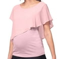 thumbnail image 2 of Maternity Shirts Women's Nursing Shirts for Breastfeeding Summer Solid Short Sleeve Casual Tops Plus Size Pregnancy Clothes for Women, 2 of 7